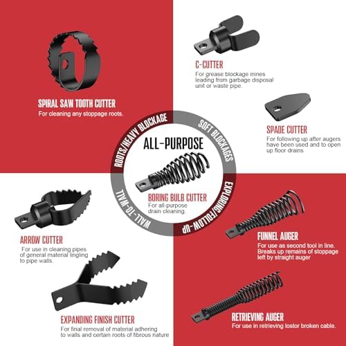 8-Piece Drain Snake Drill Attachment