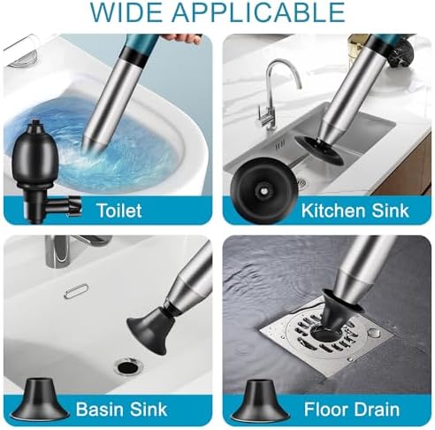 Monty Stainless Steel Air Plunger for Toilets Showers