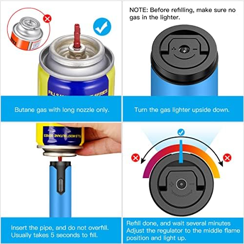 TopKay Adjustable Windproof Jet Flame Torches for Camping Outdoor Use 2-Pack