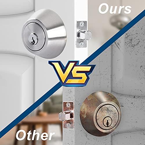 Double Keyed Deadbolt Lock - SATIN STEEL