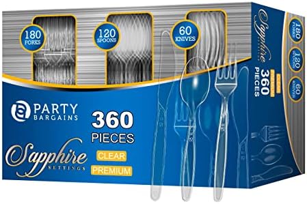 SPASH disposable cutlery set 360 pieces Party Bargains Sapphire design Eco friendly