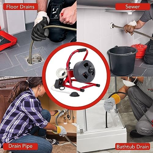 PioneerWorks 50Ft Drain Cleaner Machine Professional Grade