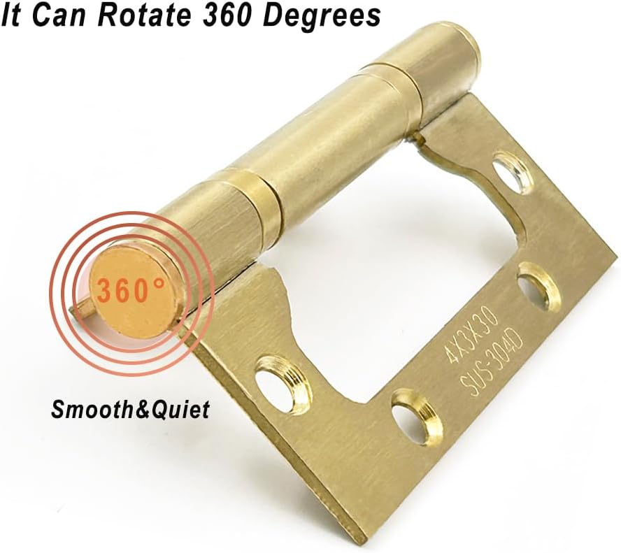 12-Piece Set of Ultra-Sturdy Stainless Steel Door Hinges for Smooth Motion Long-Lasting Durability