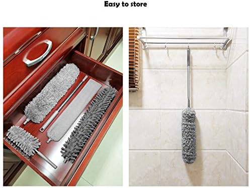 Microfiber Duster Set with Extension Pole Cleaning Heads