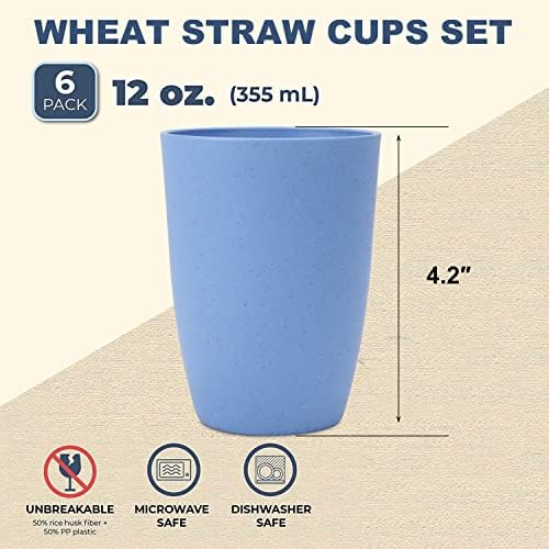 6-Pack Wheat Straw Cups
