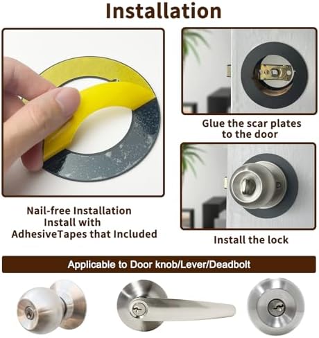 4-Piece Stainless Steel Door KnobDeadbolt Repair Kit Matte Black