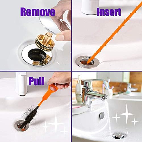 Domejo 7-Piece Drain Auger Set Grit Hair Remover for Shower Toilet Kitchen Sink Bathroom