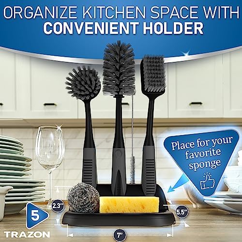 Dish Brush Set WHolder for Kitchen Cleaning
