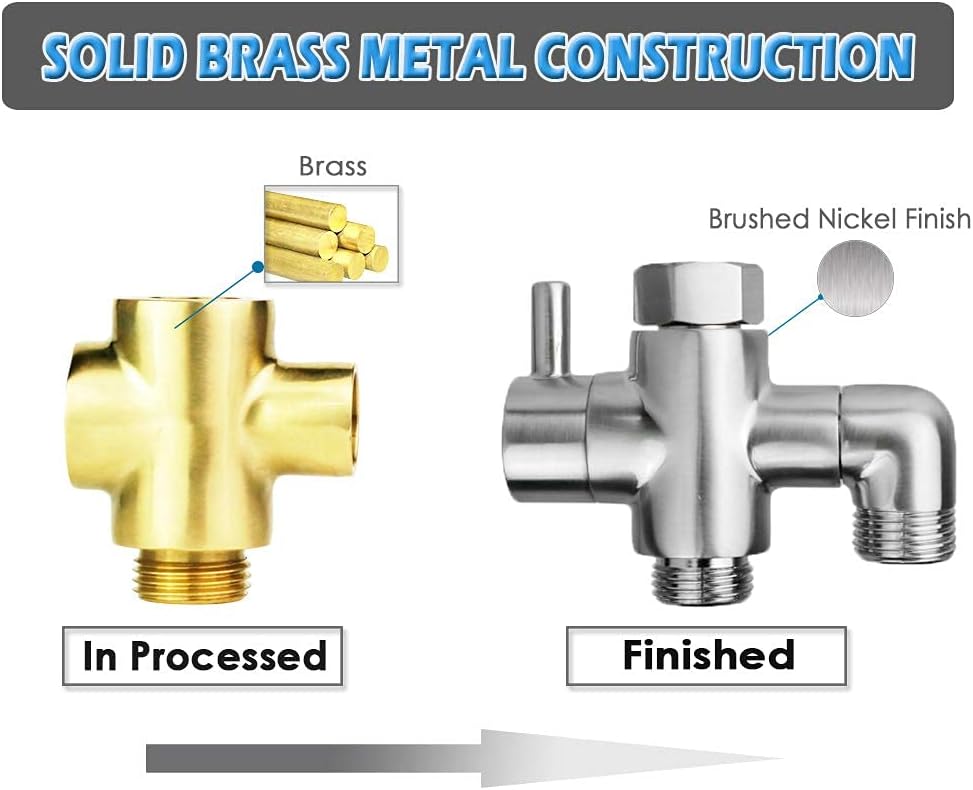 YDmeet - Shower Diverter Valve Brass 3 Ways Gift Set for Handheld and Fixed Heads
