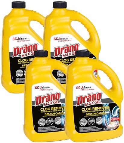 Drano Max Gel Clog Remover bleach scented 128 oz 4 pack