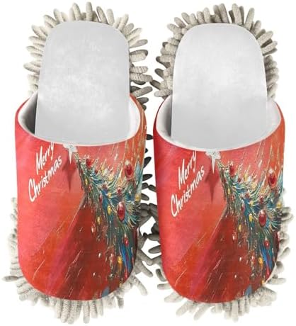 Efficient Christmas Tree Mop Slippers for Cleaners and Comfy Housekeeping