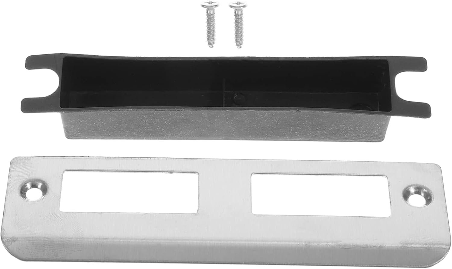 4 Set Stainless Steel Door Strike Plate Kit with Easy InstallFillable Deadbolt Plate for Home Commercial Use