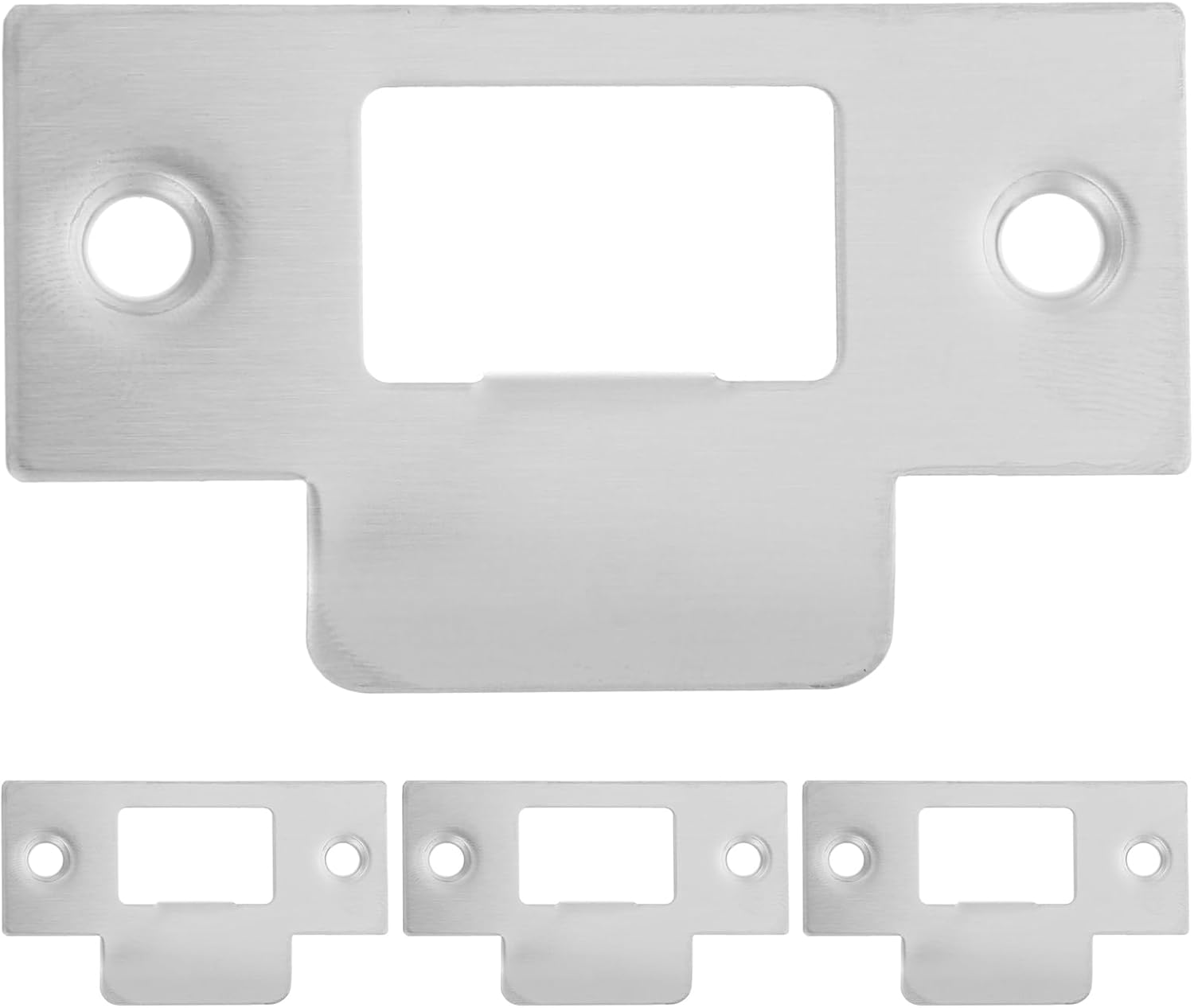 4-Piece Stainless Steel Door Strike Plate Set for Secure Entry Front Door More