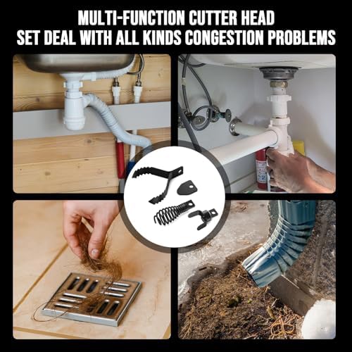 4-Piece Drain Snake Drill Attachment for Clog Relief