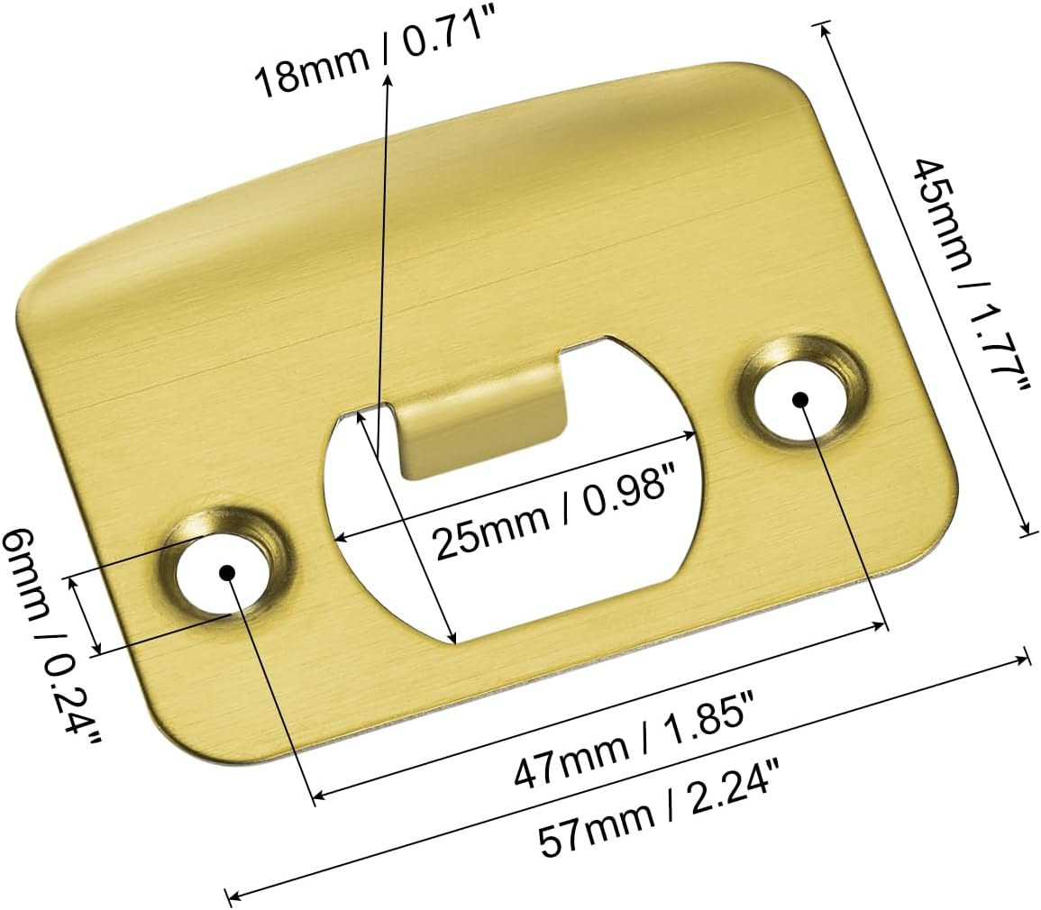 Sturdy Stainless Steel Door Strike Plate by Uxcell for 57mm x 45mm Replacement