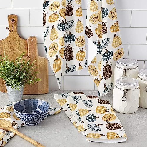 Thanksgiving Kitchen Towels Fall Harvest Pumpkins