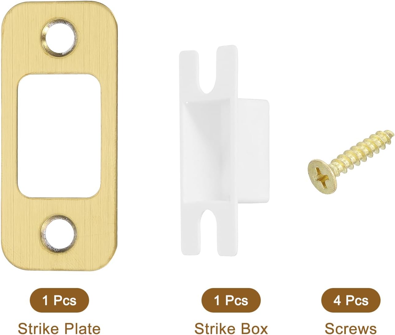1 Set Door Strike Plate Stainless Steel Latch Deadbolt Replacement for Doors