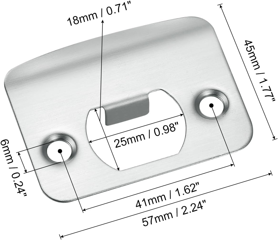 2-Pack stainless steel door strike plate Silver Replacement for broken latches