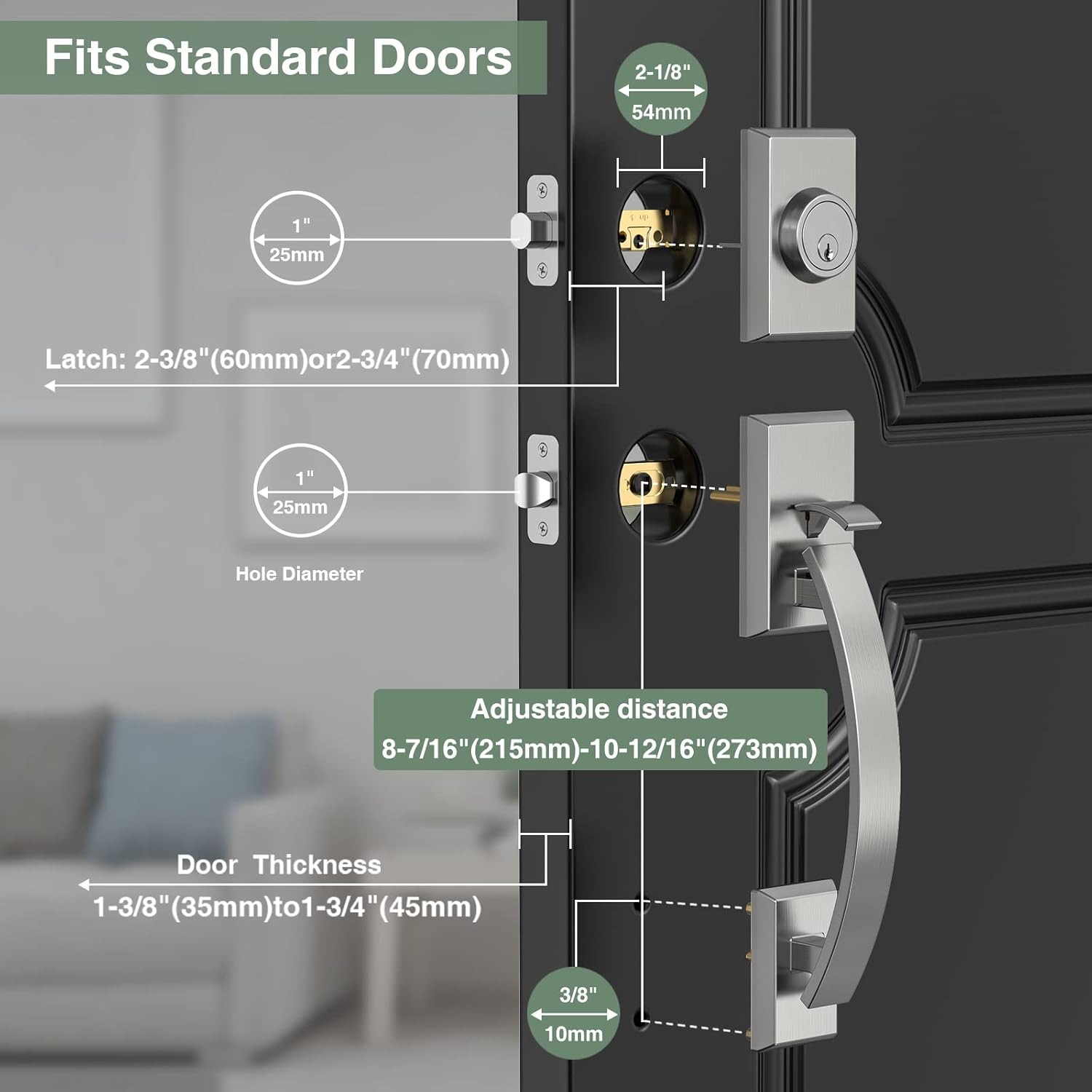 Secure Front Door Entry with Floreita Lock Set Strong and Smooth Entry Security