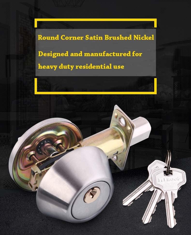 FELHOOD Deadbolt Strike Plate 1 x 2 14 Round Corner Satin Brushed Nickel - Easy Installation