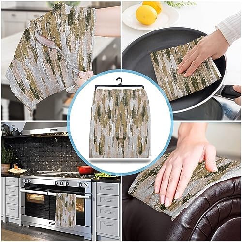 Fast-Drying Artistic Kitchen Towels Set - 4 x 18x28 Microfiber Dishcloths for Cleaning and Decor