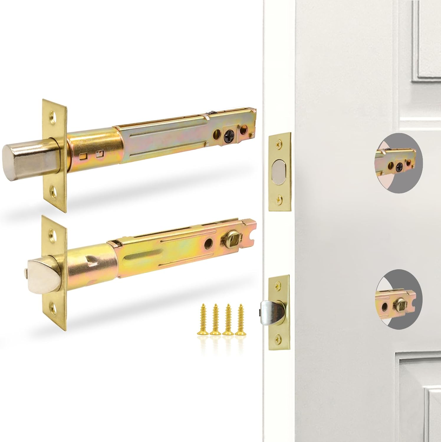 5-Inch Deadlatch Deadbolt Combo Door Lock Replacement for Vintage Entry Doors in Polished Brass