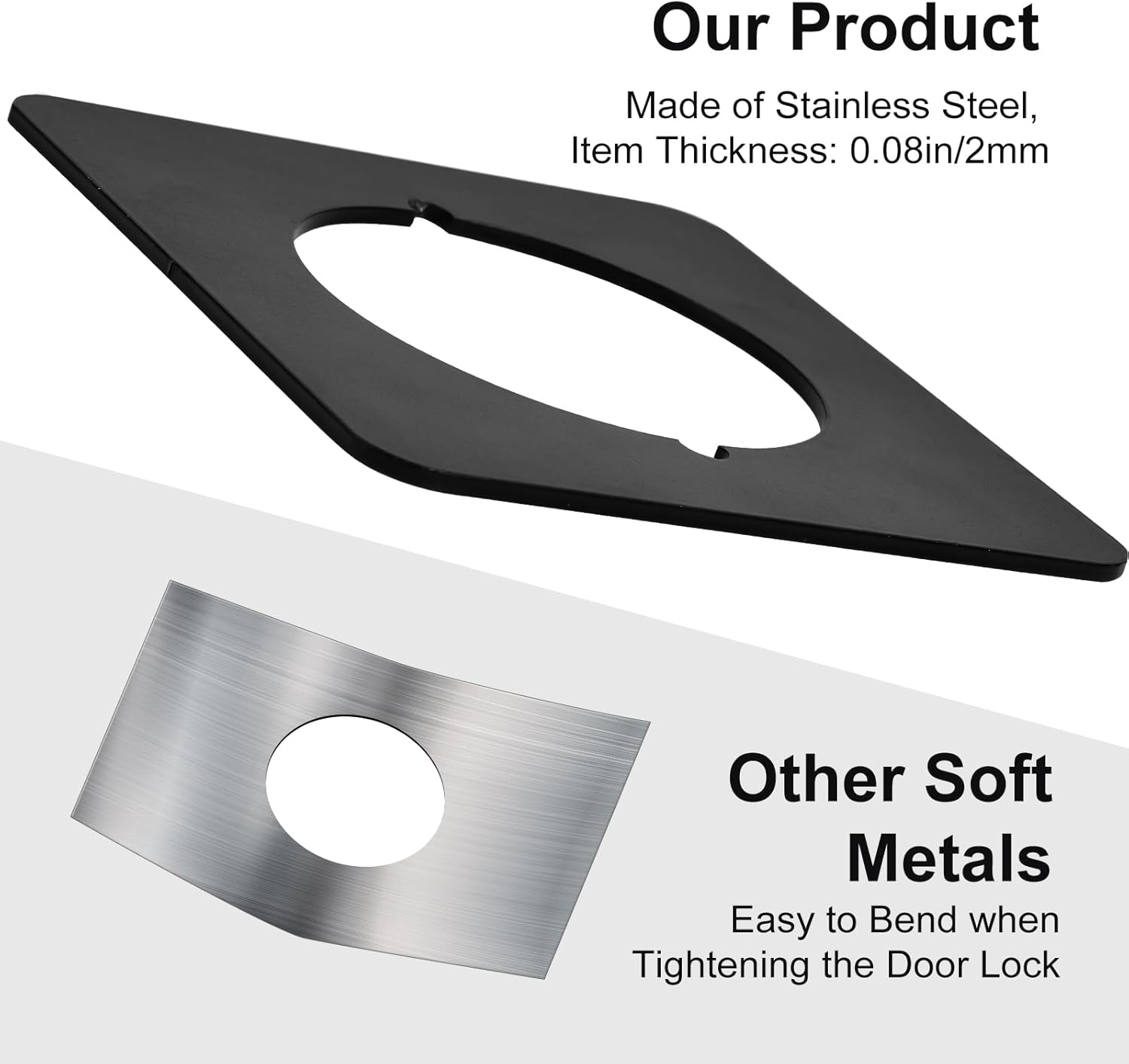 2-Piece Stainless Steel Door Knob Covers for Loose Door Locks