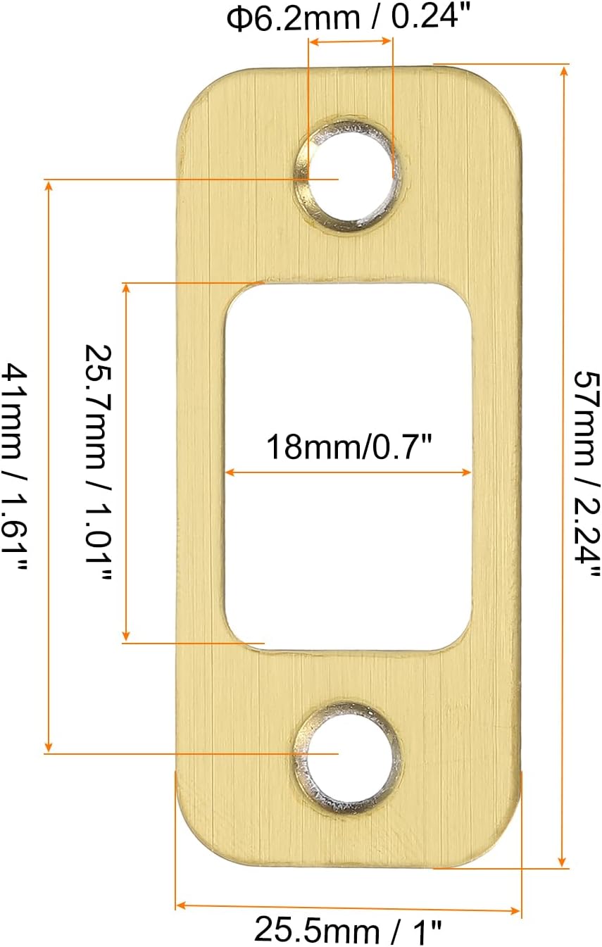 1 Set Door Strike Plate Stainless Steel Latch Deadbolt Replacement for Doors