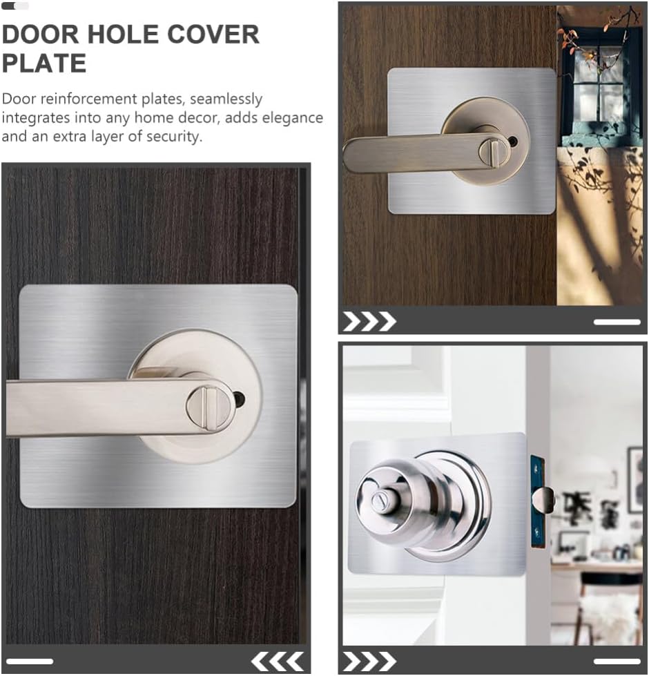 Uonlytech 4PCS Door Lock Repair Board Stainless Steel Door Plate Covers Deadbolt Cover Kick Plate for Home Improvement