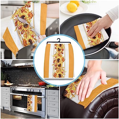 ZOE GARDEN Orange Summer Kitchen Towels