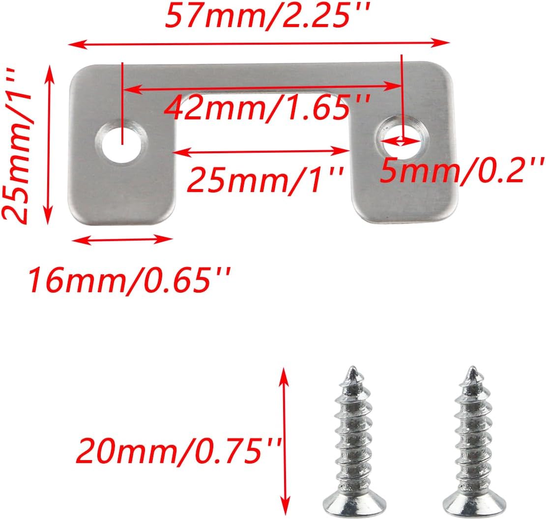 10 Pcs Adjustable Door Strike Plate Silver Metal Striker for Exterior Doors