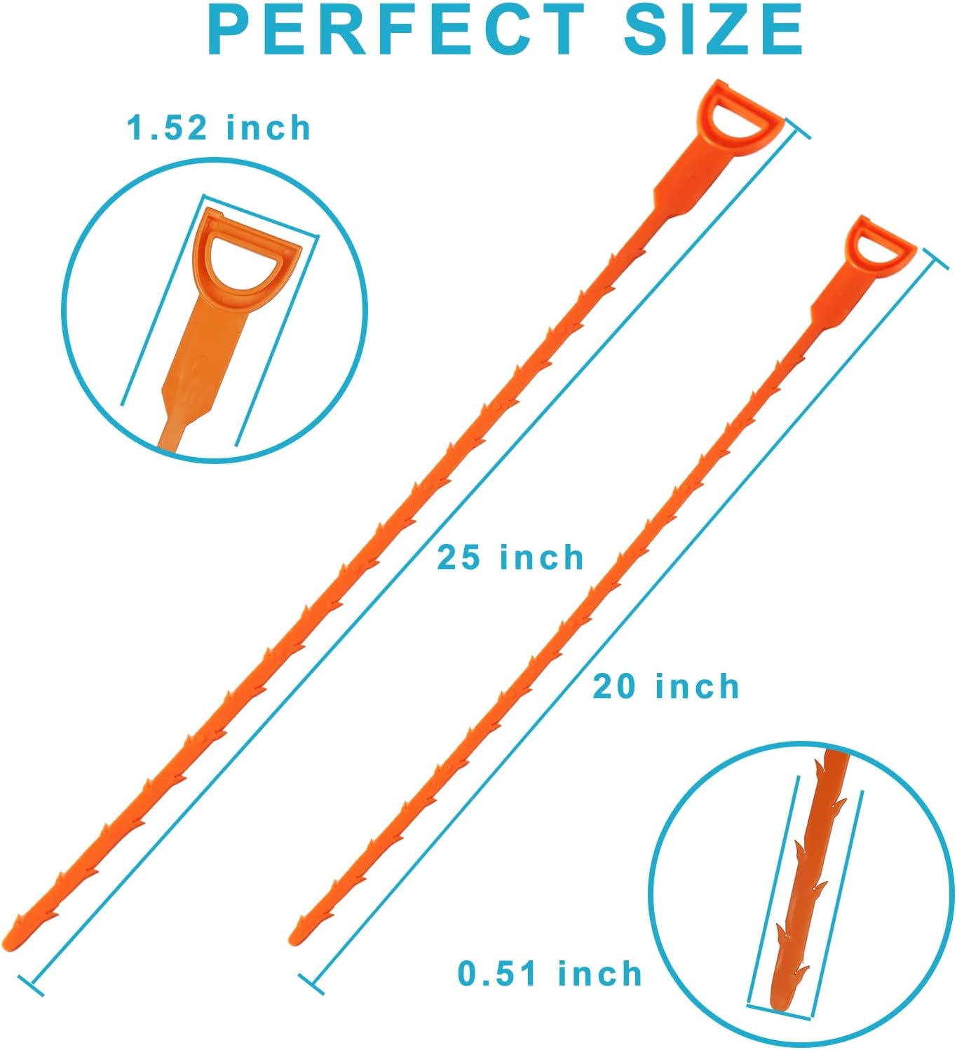 AUSSUA 25-Inch Hair Drain Clog Remover Tool Set 6-Piece for Kitchen Bathroom Drain Cleaning