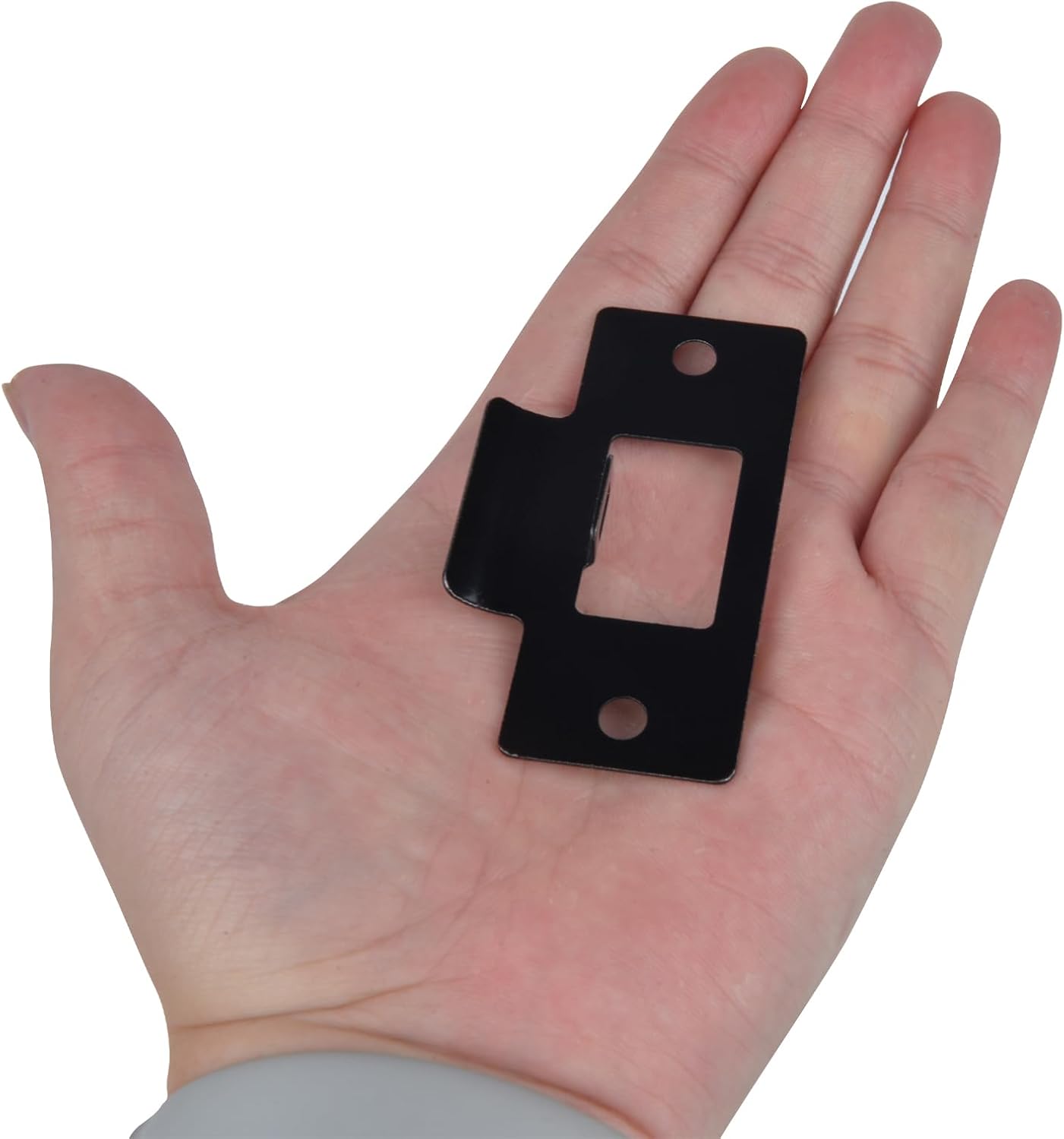 10PCS Universal Door Strike Plate with Screw Stainless Steel Deadbolt Covers Door Reinforcement Kit Black