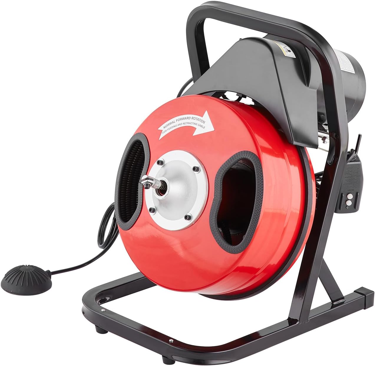 VEVOR 50FTx12Inch Steel Core Electric Drain Auger for 2 to 4 Pipes Powerful Drain Cleaning Tool