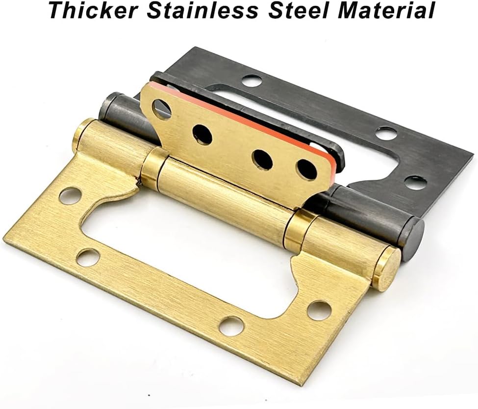 12-Piece Set of Ultra-Sturdy Stainless Steel Door Hinges for Smooth Motion Long-Lasting Durability