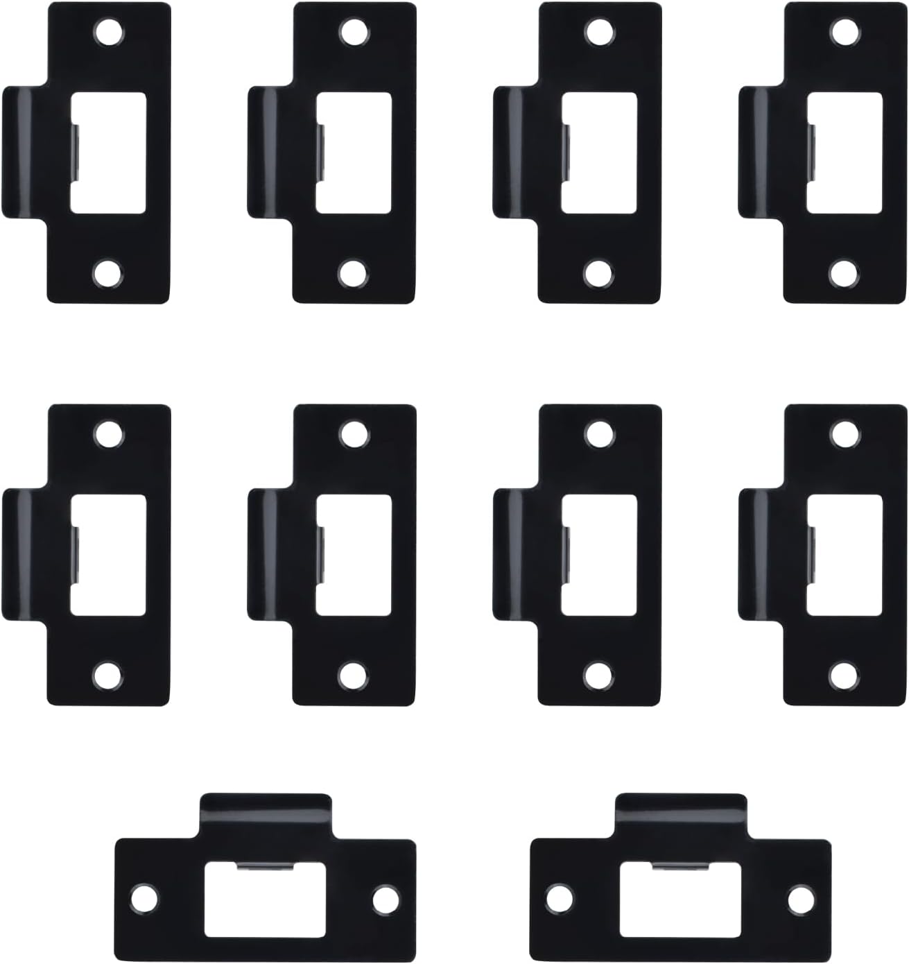10PCS Universal Door Strike Plate with Screw Stainless Steel Deadbolt Covers Door Reinforcement Kit Black