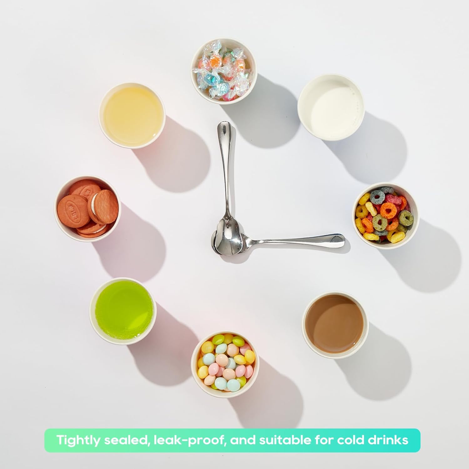 JOLLY PARTY 600 Pack 3oz Disposable Bathroom Cups Green Floral Design Perfect for Parties Events