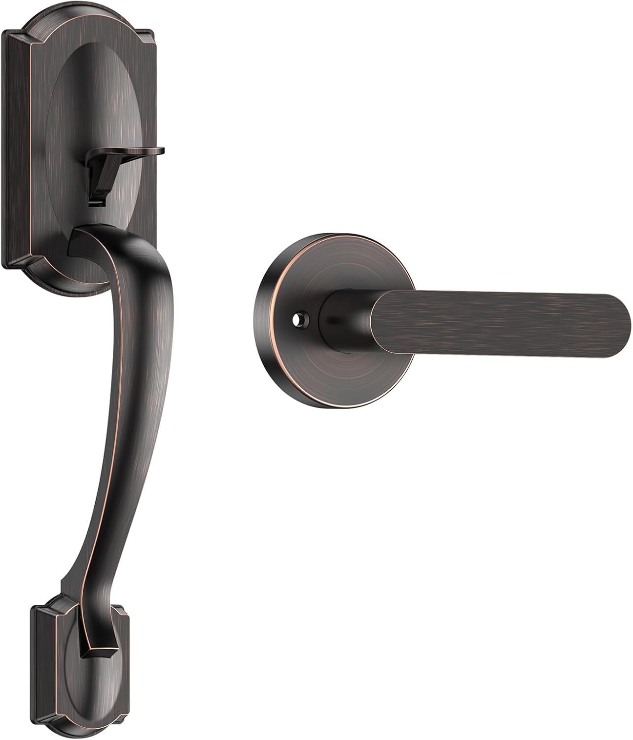 CalzibenoFront Door Handle Set Oil Rubbed Bronze Front Door Handle Set Easy Install Durable Stylish Door Handles