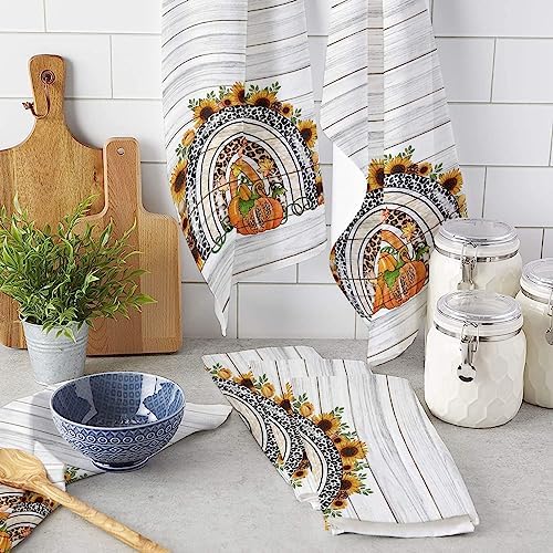 Leopard Prints Pumpkins Kitchen Towels 2-PC Set 18x28