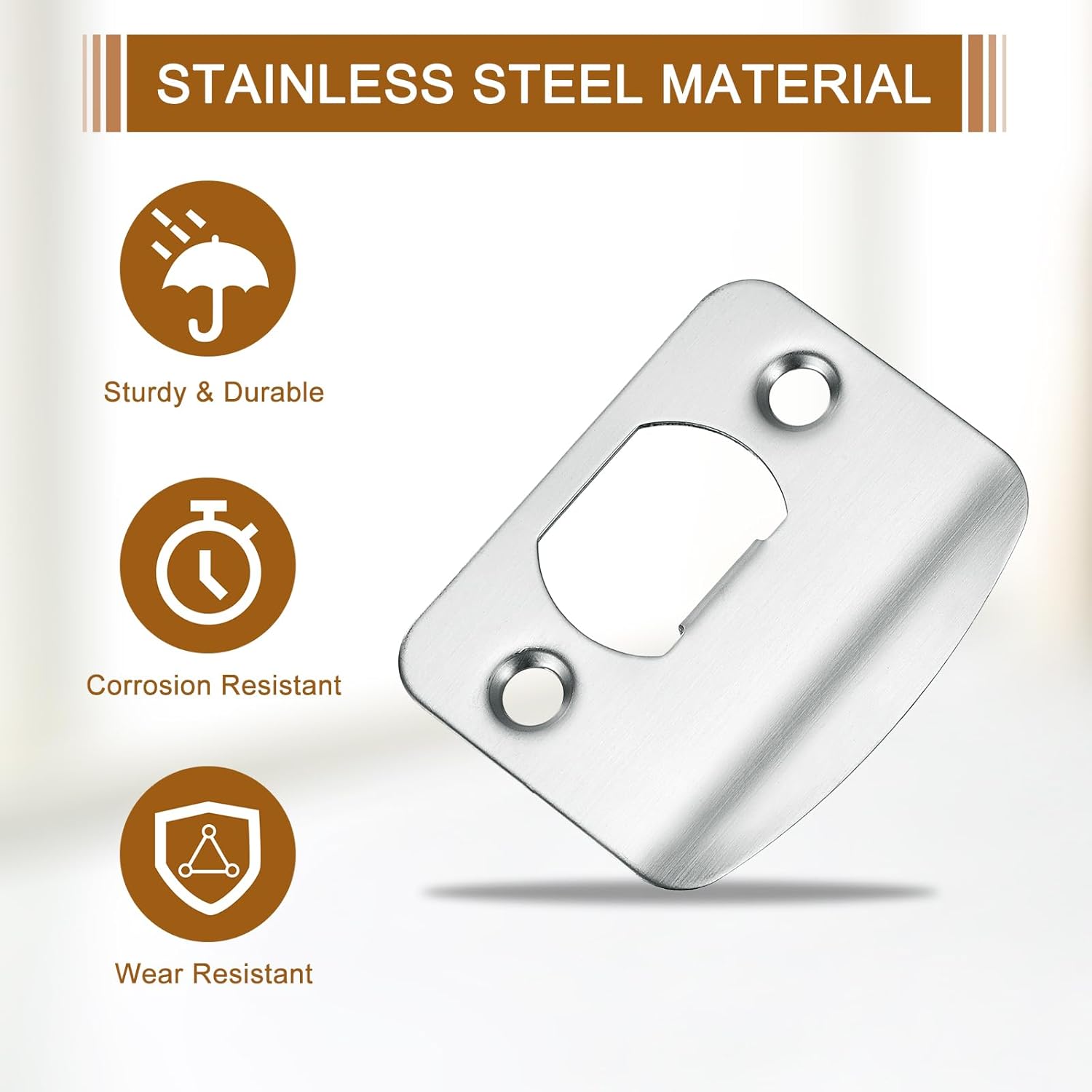 2-Pack stainless steel door strike plate Silver Replacement for broken latches