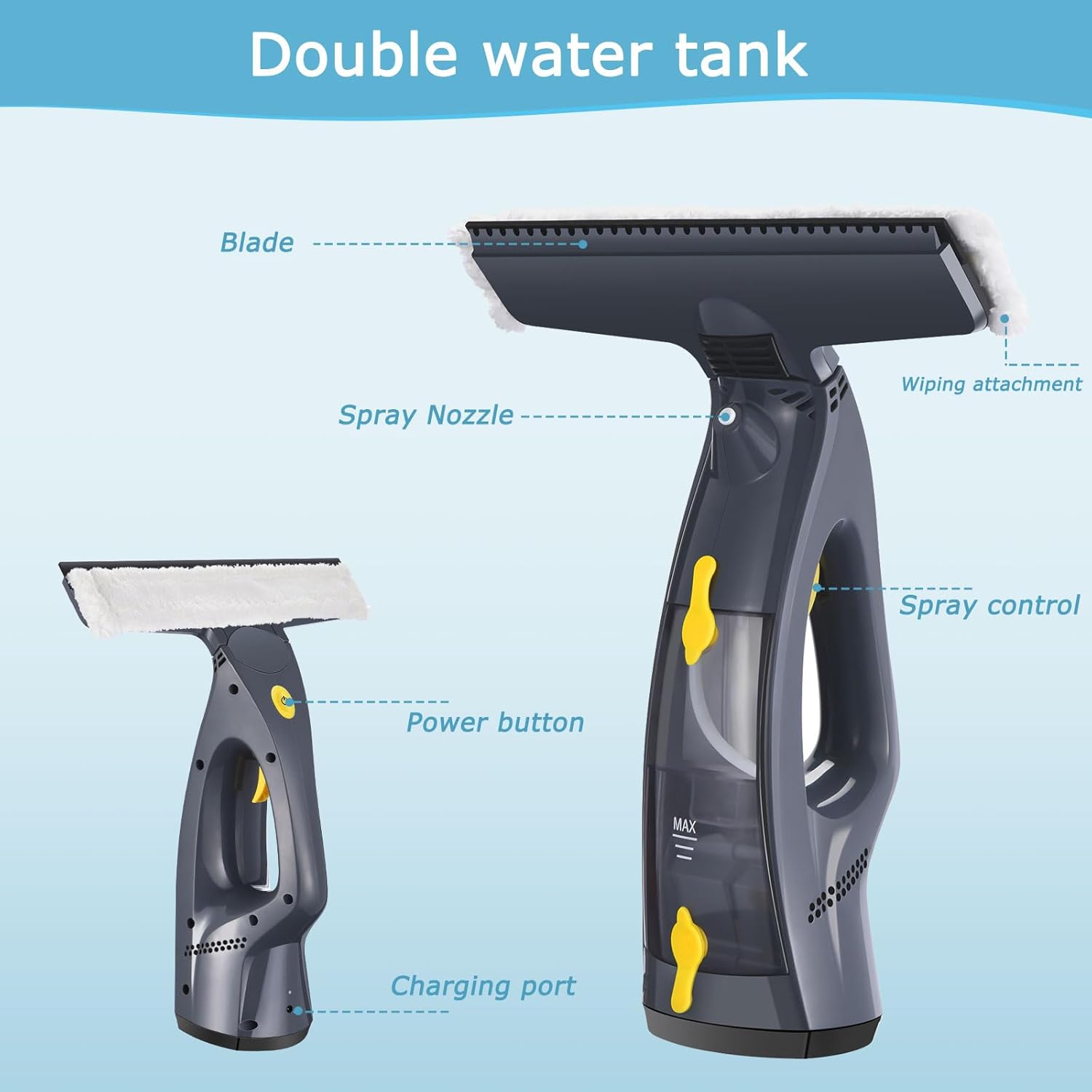 3-in-1 Window Vacuum Cleaner with Spray and Squeegee for Cars Windows and Showers