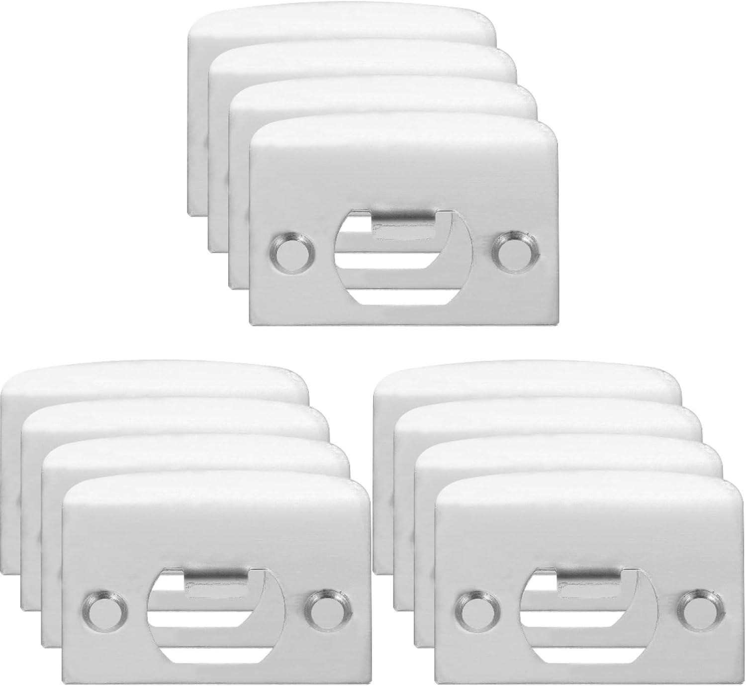 Veemoon 12-Piece Stainless Steel Door Strike Plate Kit Exterior Door Reinforcement for Home Security