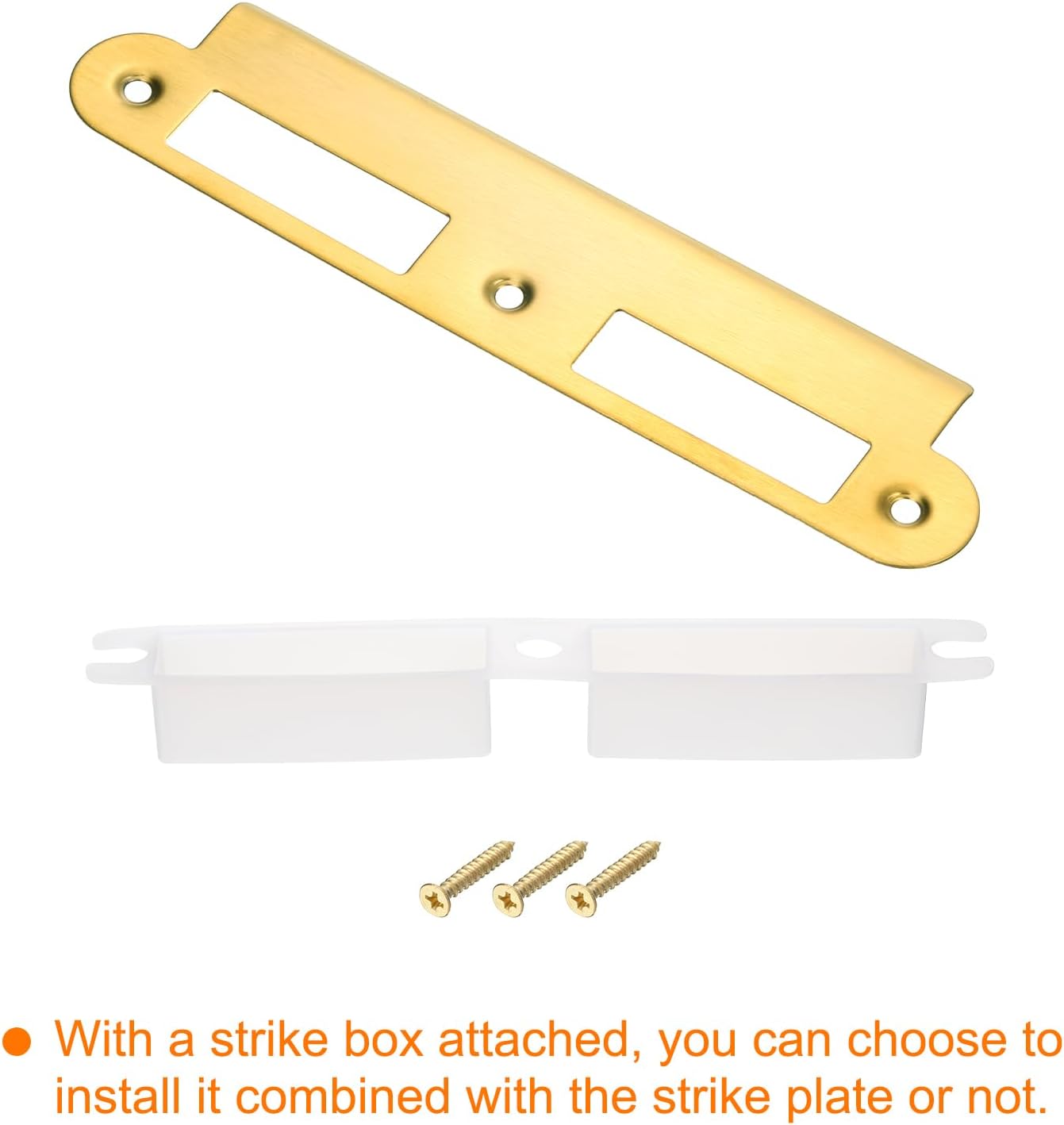 Uxecc Door Strike Plate - 180mm x 40mm 201 Stainless Steel for 709 x 157 Door Frame