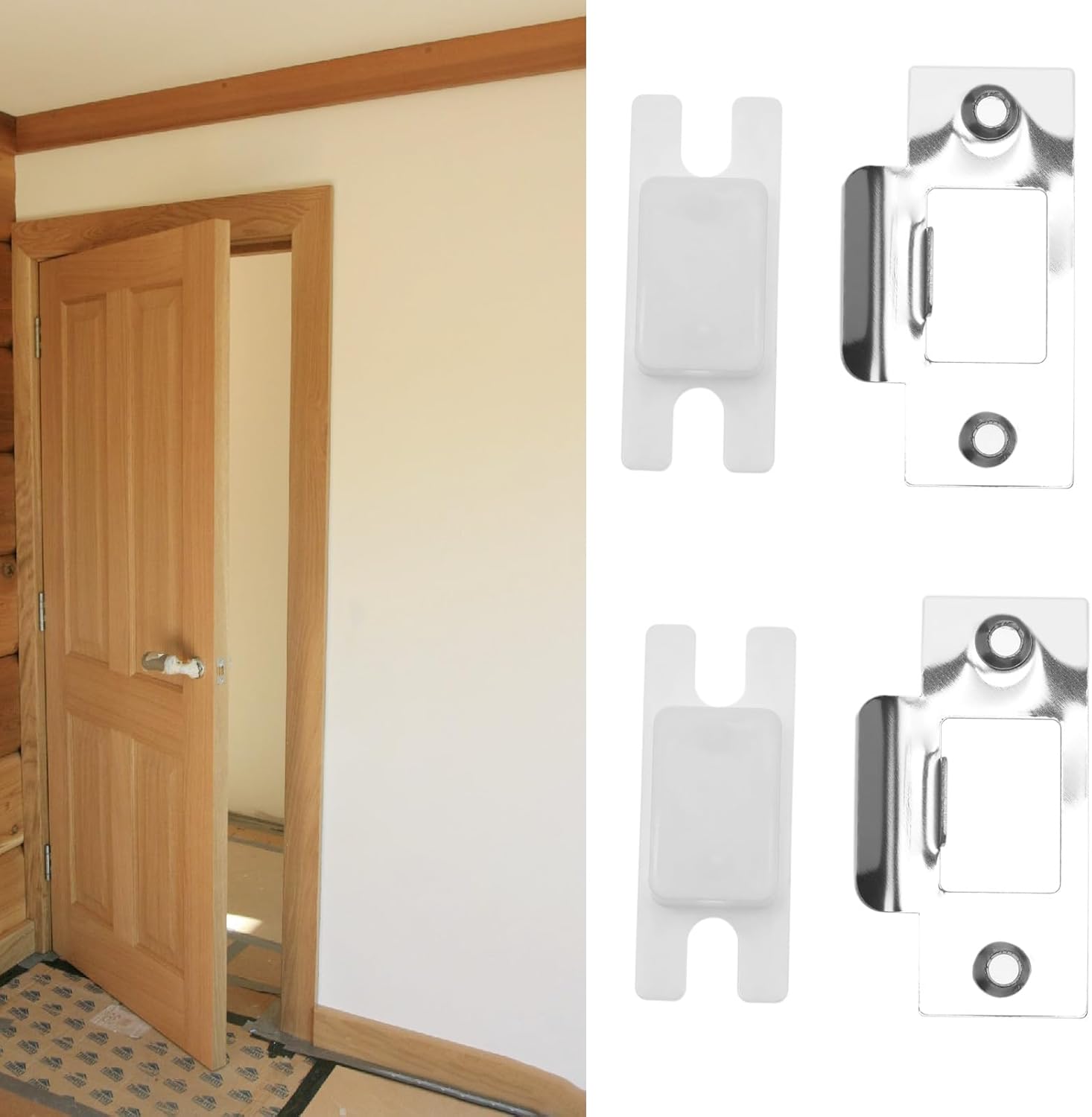 5-Set Door Strike Plate Kit with Dust Box Durable Security Kit for Doors