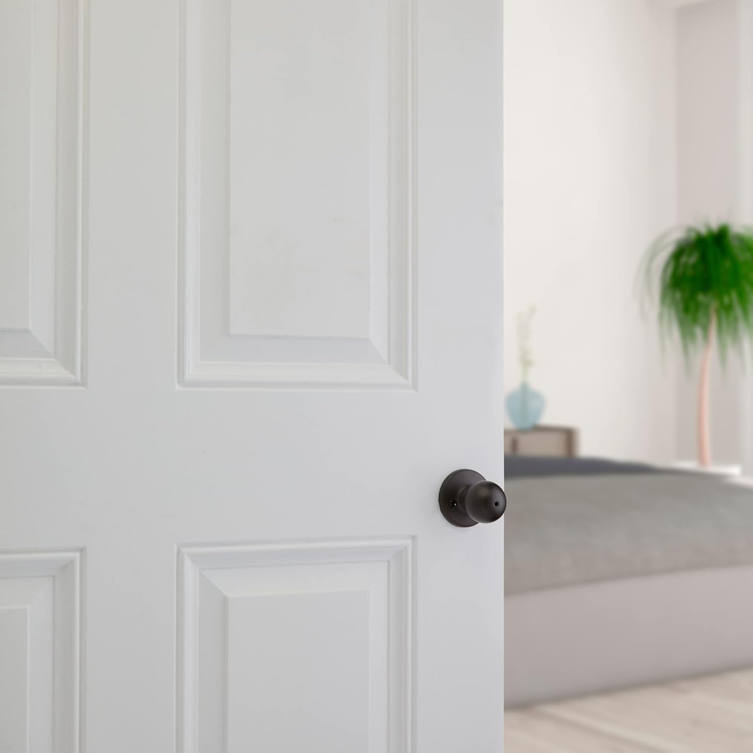 Kwikset Door knobs and lock set for bathroom and bedroom doors classic design Venetian Bronze