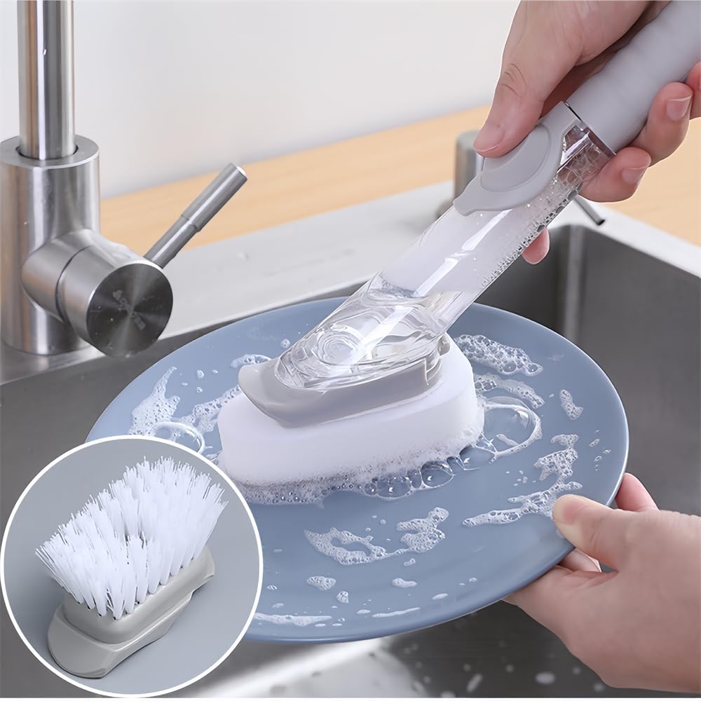 Xicennego Dish Wand Set No-Scratch Cleaning Brush with Soap Dispenser and Replacement Heads