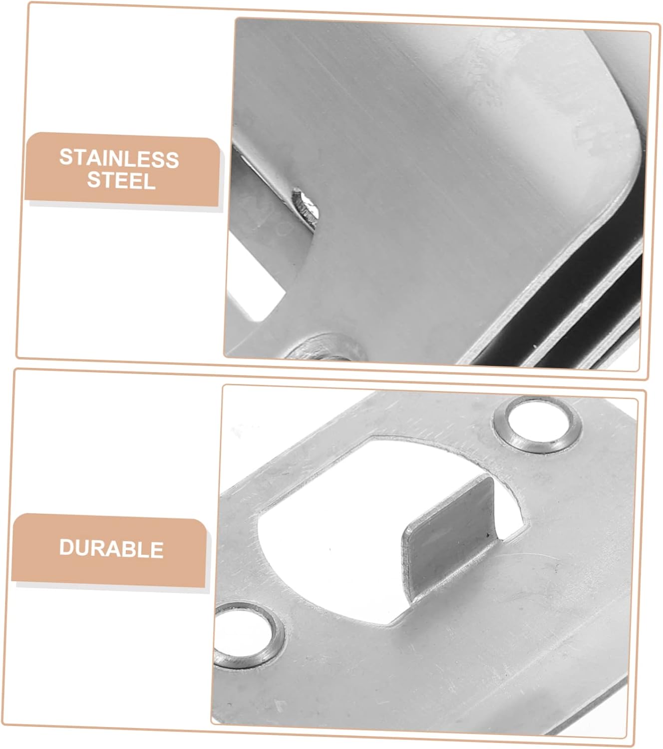 Sturdy Stainless Steel Door Strike Plate Kit with 12 Pieces for Home Garages