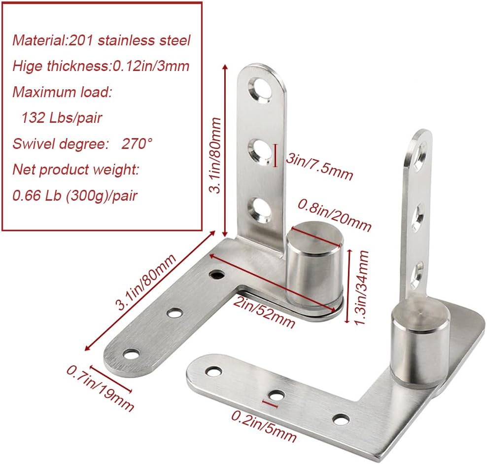 Smooth Operation 132lb Heavy Duty Door Hinges for Wood Aluminum Doors