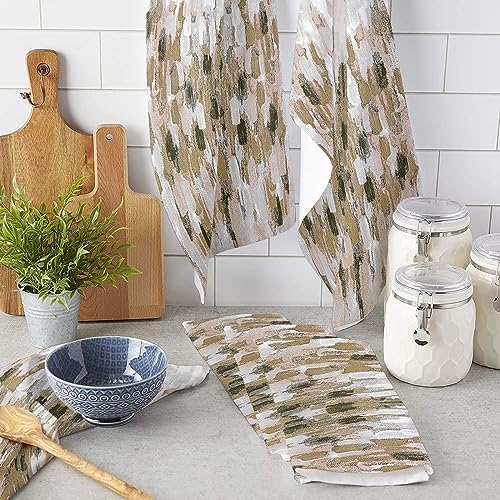 Fast-Drying Artistic Kitchen Towels Set - 4 x 18x28 Microfiber Dishcloths for Cleaning and Decor