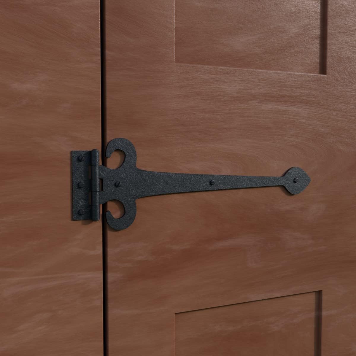Key Features premium Rust-Proof Fleur De Lis Door Hinges - Rustic Aesthetic - Durable Timeless Design - 18-inch Pack